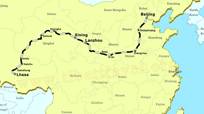 beingjing lhasa train map